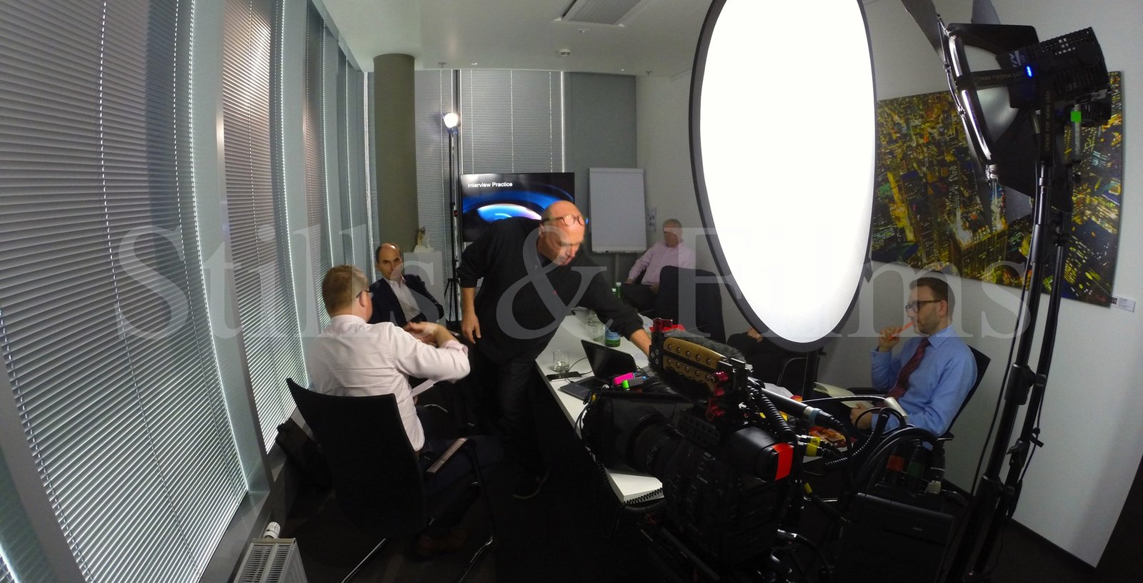 Filming media training at Mondi in Vienna, Austria