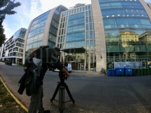 Filming b-roll at Morgan Stanley's offices in Budapest