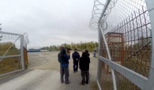 Filming a news report at the south of the Hungarian border for Euronews
