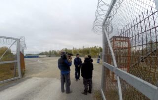 Filming a news report at the south of the Hungarian border for Euronews