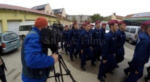Filming a news report at the Hungarian border for Euronews in Szeged