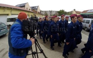 Filming a news report at the Hungarian border for Euronews in Szeged