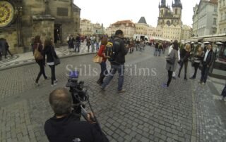 Our DOP filming b-roll in beautiful downtown Prague for a US client