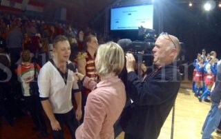 Video Crew Prague filming a live broadcast via our LiveU 300S in Prague on a sports event for a German broadcaster