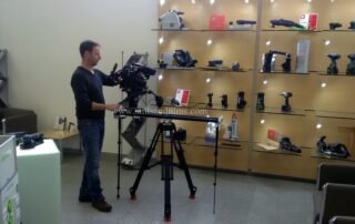 Video Crew Frankfurt camera crew films at Festool showroom