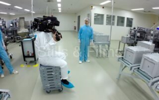 Video Crew Frankfurt camera crew films in a factory for a US client