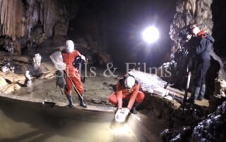 Filming b-roll for Discovery channel in the Postojna cave