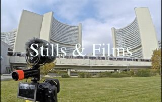 Filming a news item at the UN in Vienna