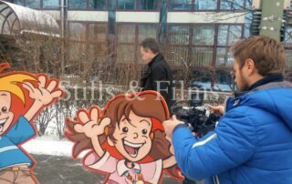 Video Crew Berlin DOP films b-roll with gimbal in Berlin