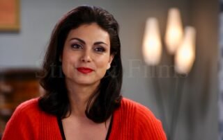 Filming with Morena Baccarin on a film-set near Budapest
