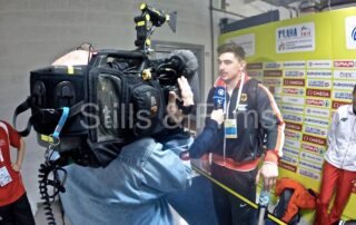 Video Crew Prague filming in the mix zone for a German client