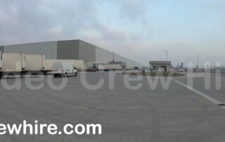 Filming a live programme at TESCO’s new facilities in Hungary. February 2025