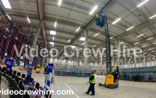 Filming a live programme at TESCO’s new facilities in Hungary. February 2025