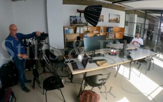 Our Munich based video crew working on a remote video production for a Swedish client